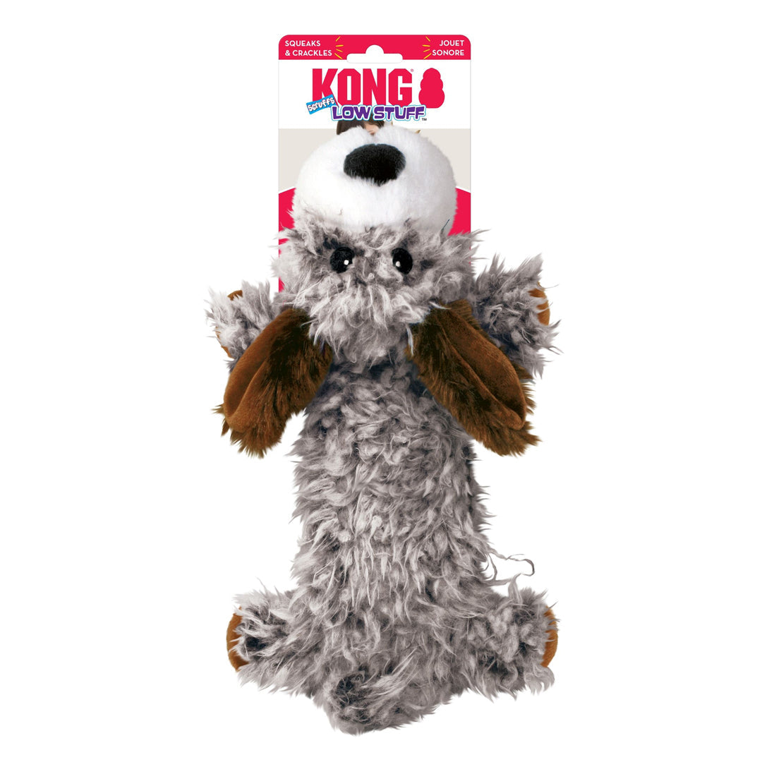 KONG Low Stuff Scruffs Plush Dog Toy Dark, Brown Large