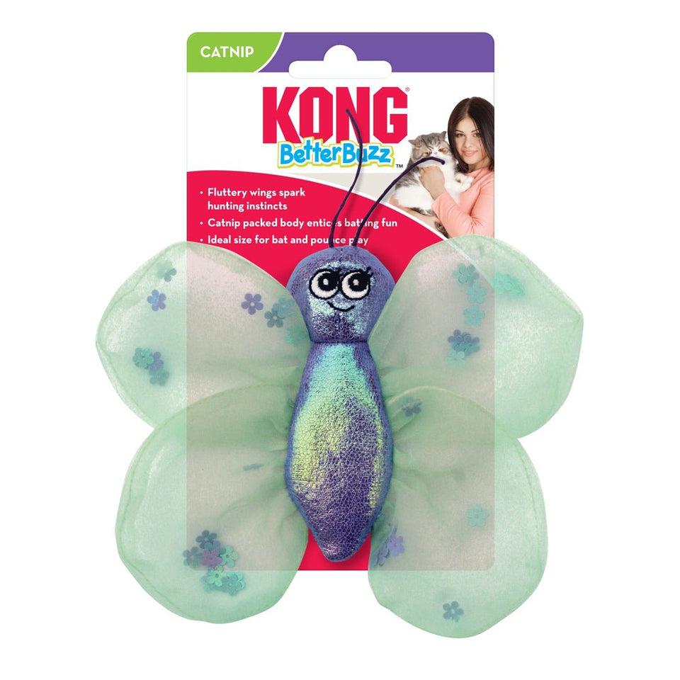 KONG Better Buzz Butterfly Catnip Cat Toy Purple/Green
