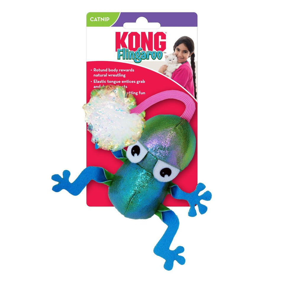 KONG Flingaroo Frog Catnip Cat Toy Multi