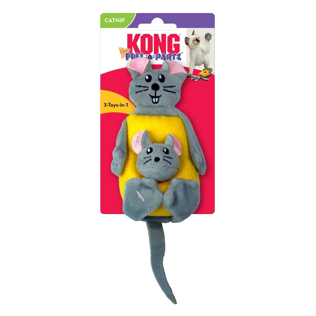 KONG Pull - A - Partz Cheezy Catnip Toy Grey 1ea/One Size - Pets Perfect