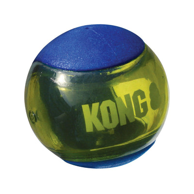 KONG Squeezz Action Ball Dog Toy Blue Medium