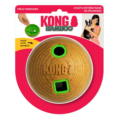 KONG Bamboo Treat Dispenser Ball Dog Toy - Medium
