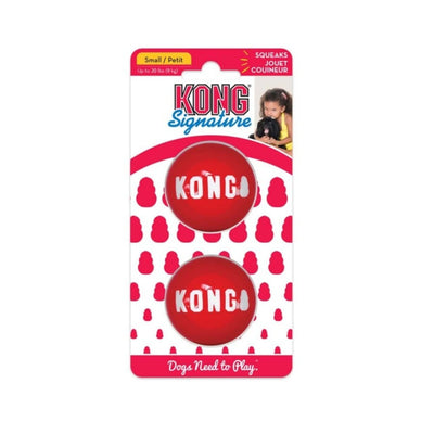 KONG Signature Ball Dog Toy Red 2 ct, Small
