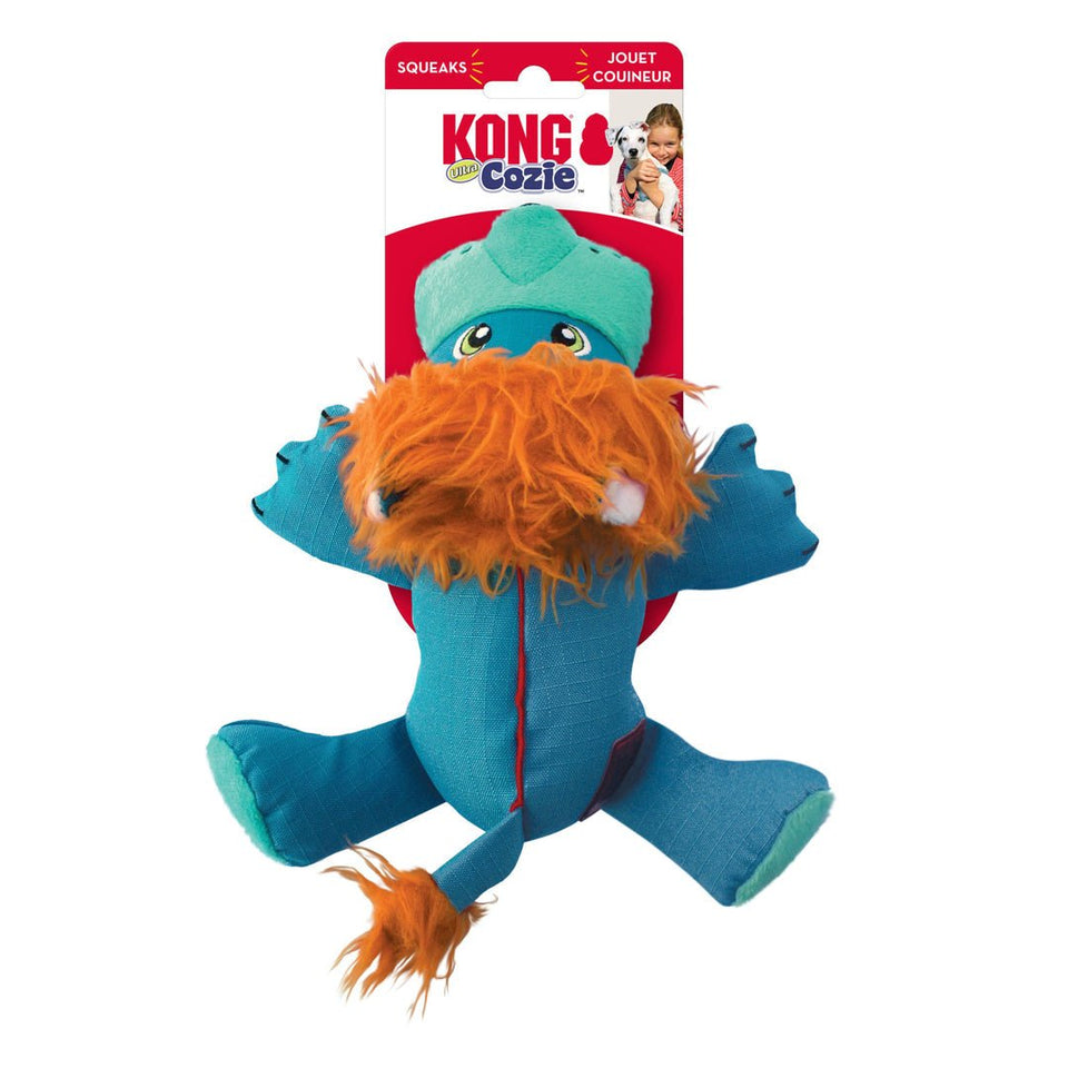 KONG Cozie Ultra Lucky Lion Dog Toy, Tan, Large