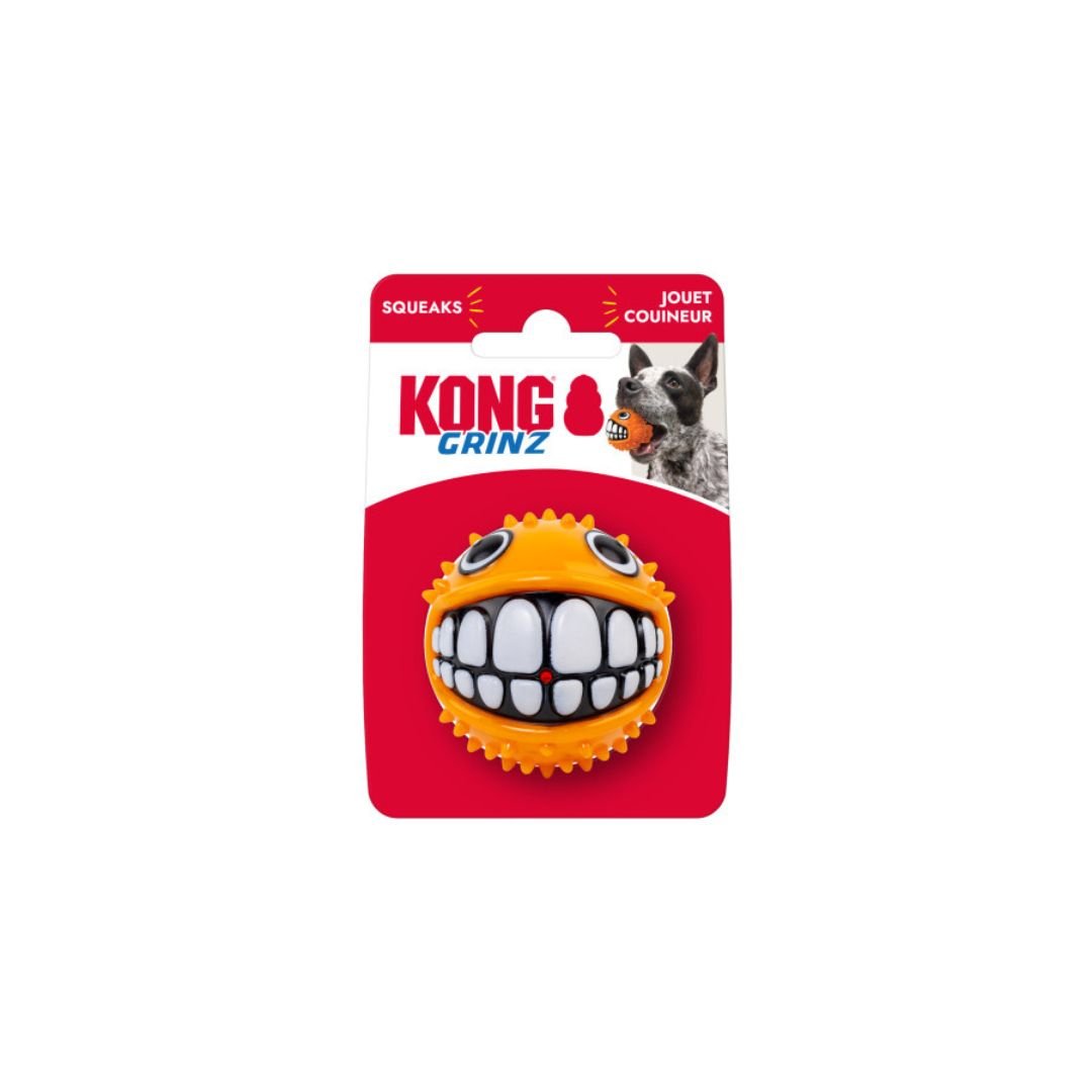KONG Grinz Puffer Fish Dog Toy Orange, 1ea/SM - Pets Perfect