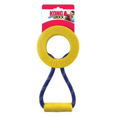 KONG Jaxx Brights Tug Ring Dog Toy - Large, Yellow & Blue