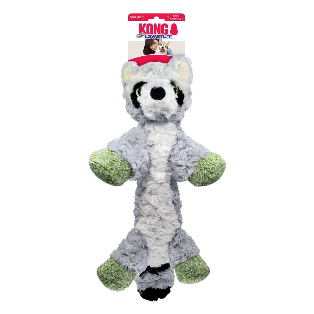KONG Low Stuff Flopzie Raccoon Dog Toy – Medium - Pets Perfect