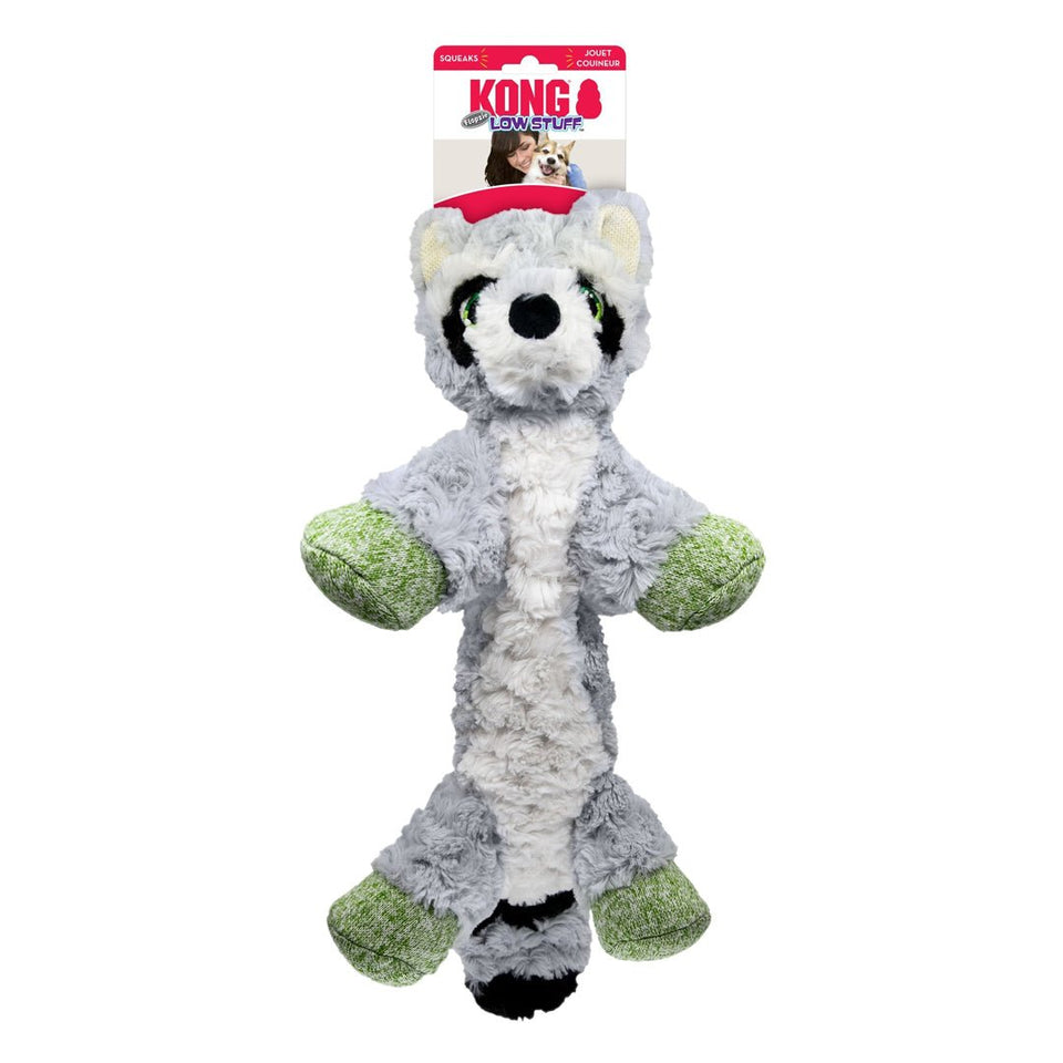 KONG Low Stuff Flopzie Raccoon Dog Toy - Medium