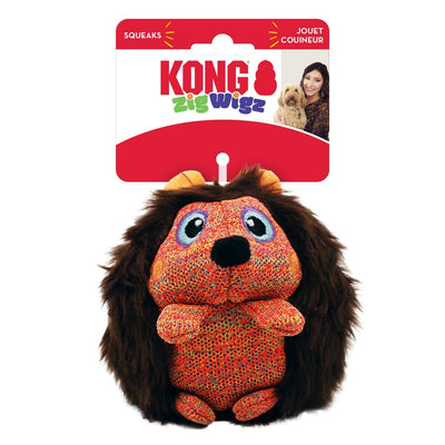 KONG ZigWigz Hedgehog Plush Dog Toy, Medium, Squeaker, Plush & Knit