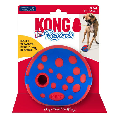 KONG Rewards Wally Dog Treat Dispenser Dog Toy Blue/Red Medium/Large