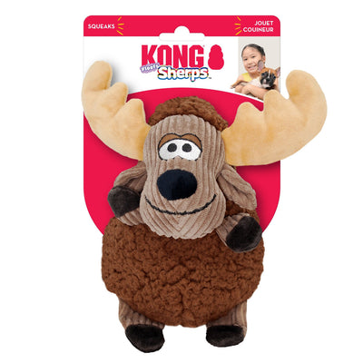 KONG Sherps Floofs Moose Plush Squeak Dog Toy Medium