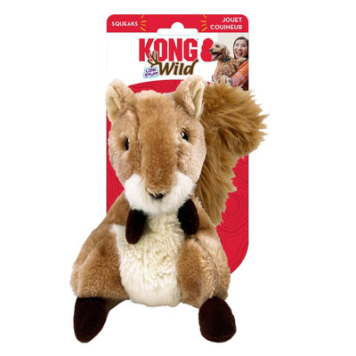 KONG Wild Low Stuff Creatures Dog Toy Squirrel Medium