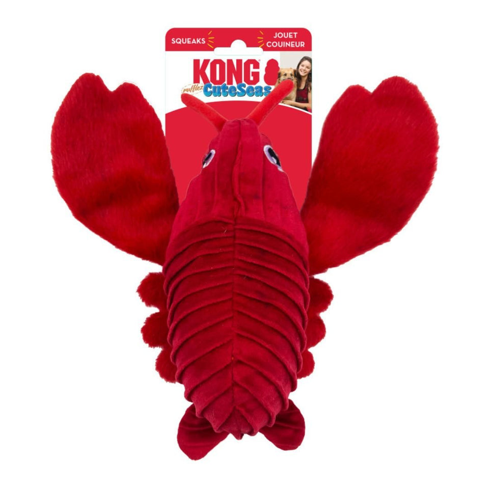 KONG CuteSeas Rufflez Lobster Dog Toy, Small/Medium