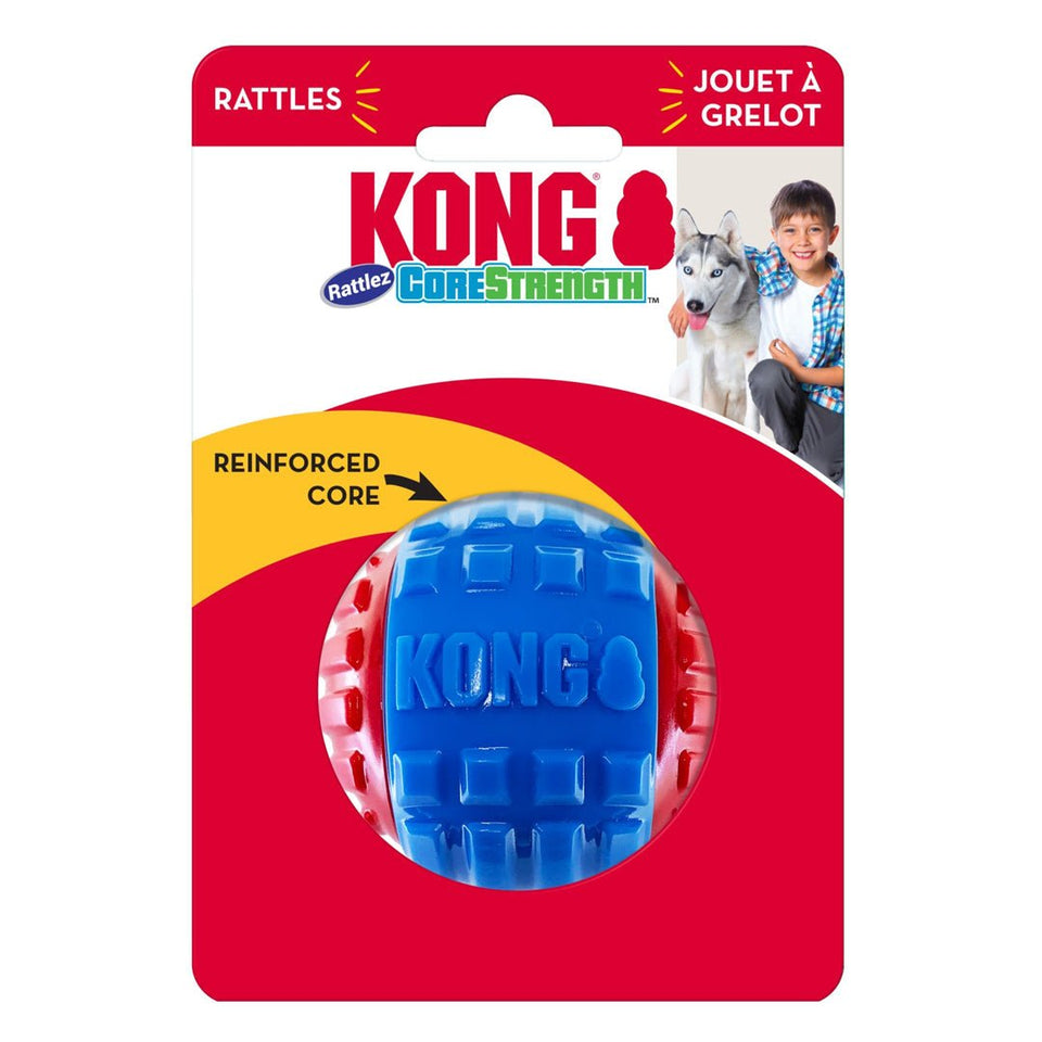 KONG CoreStrength Rattlez Dog Toy Ball - Medium