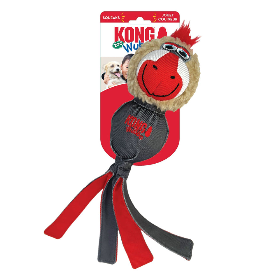 KONG Wubba Zoo Dog Toy Mandrill Large