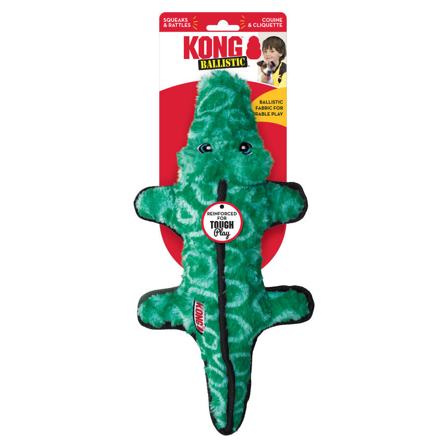 KONG Ballistic Dog Toy Alligator, Medium/Large, 2-Count