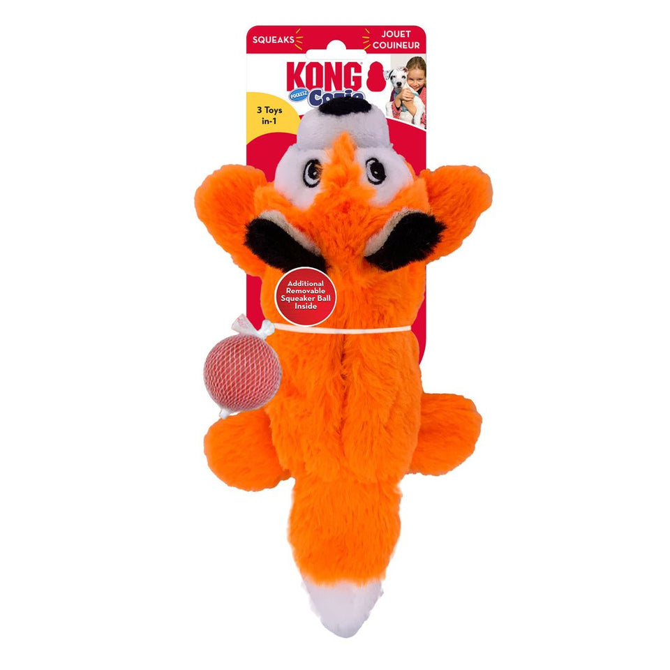 KONG Cozie Pocketz Dog Toy Fox Medium