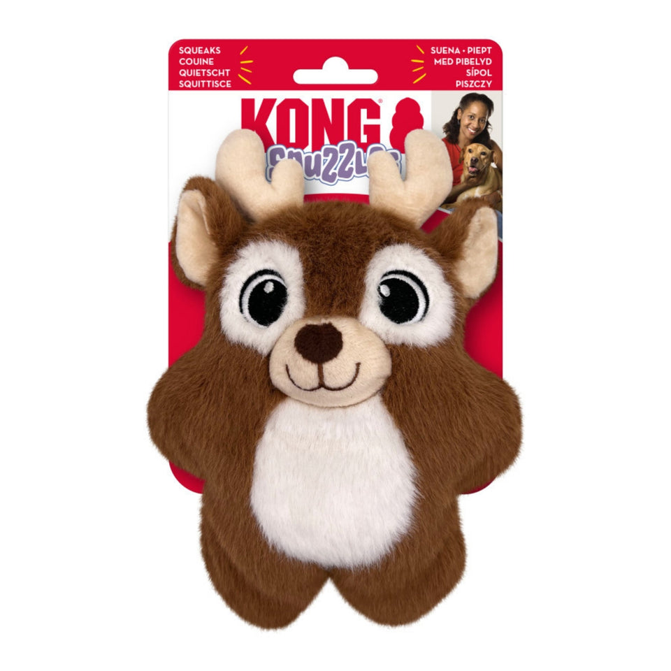 KONG Holiday Snuzzles Reindeer Dog Toy 1ea/SM