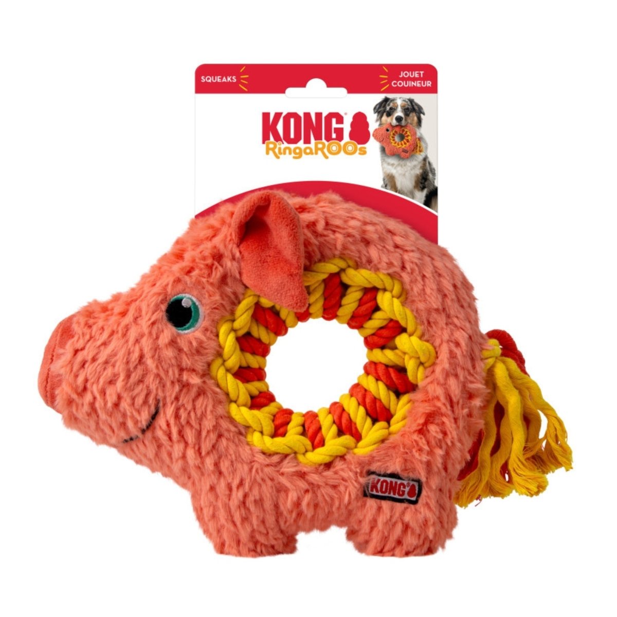 KONG Ringaroos Pig Dog Toy – Medium - Pets Perfect