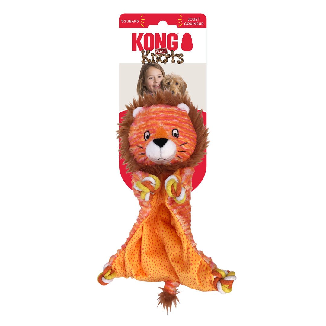 KONG Knots Flatz Dog Toy Lion 1ea/SM/MD - Pets Perfect