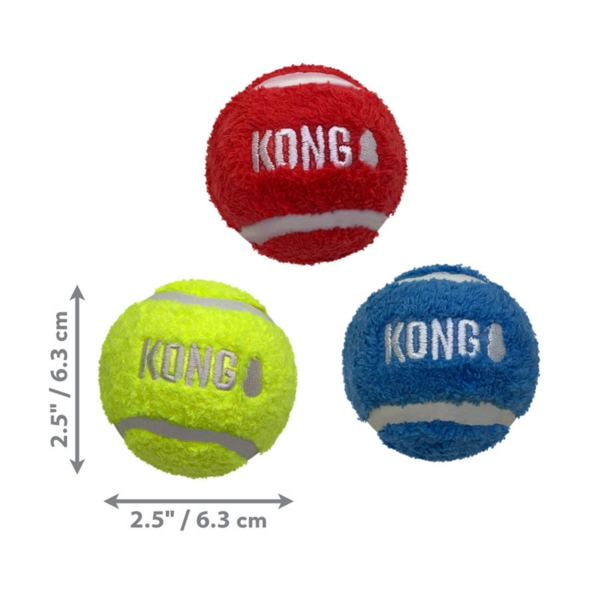 KONG Sport Softies Balls Dog Toy Assorted, 1ea/MD, 3 pk - Pets Perfect