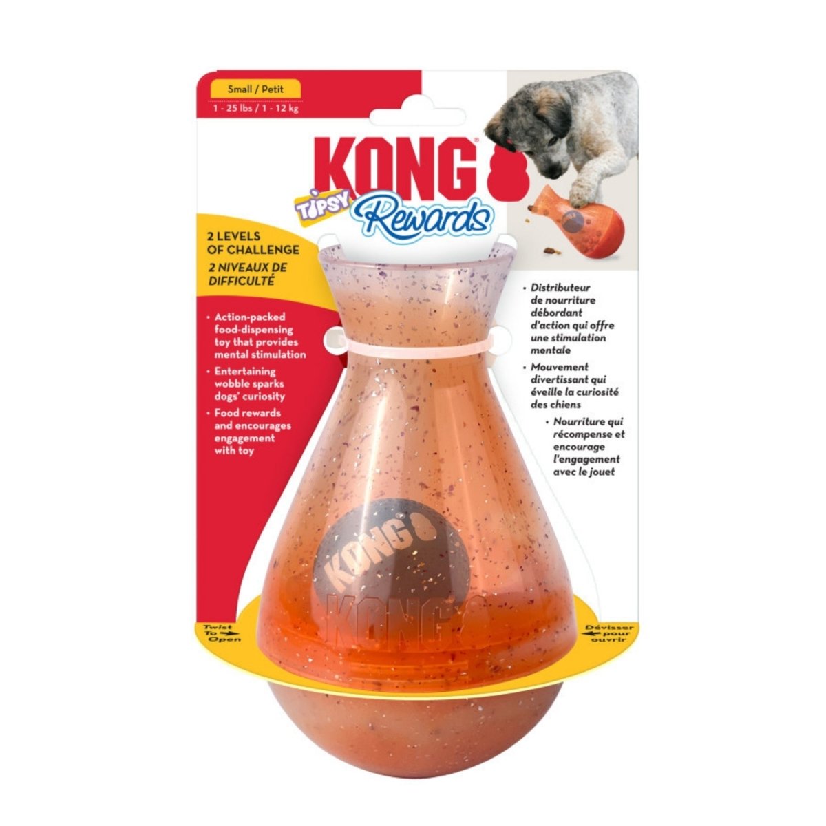 KONG Rewards Tipsy Treat Dispenser Dog Toy 1ea/SM - Pets Perfect
