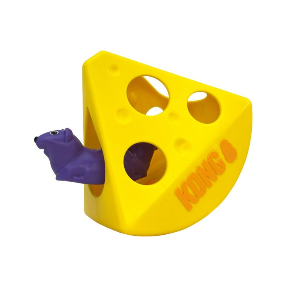 KONG Rewards Rocker Cheese Cat Treat Dispenser Cat Toy, view 3