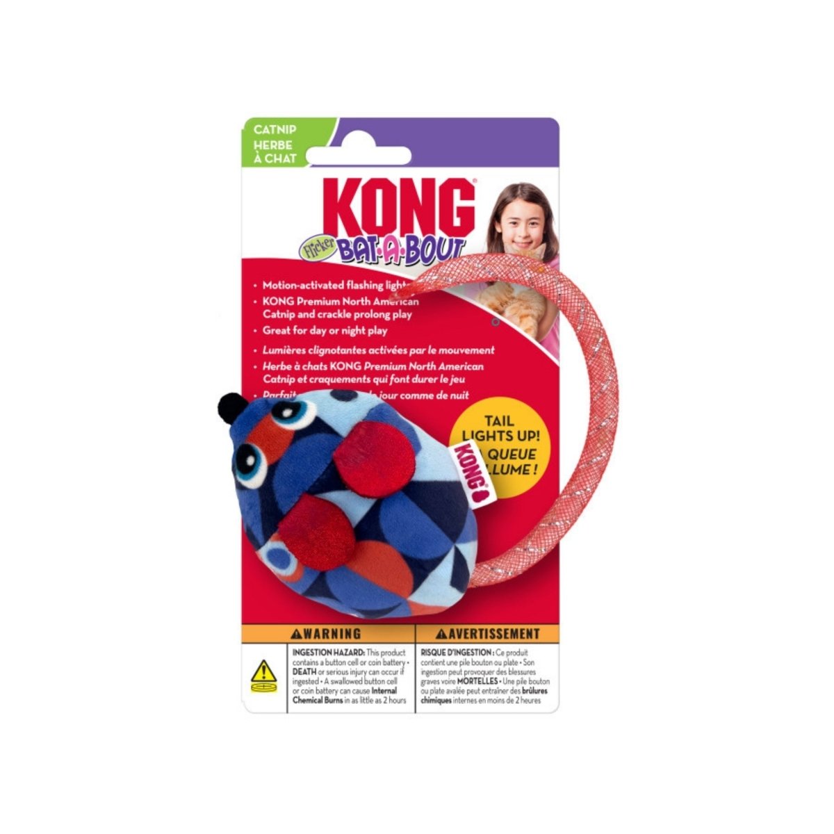 KONG BatABout Flicker Mouse Cat Toy 1ea/One Size - Pets Perfect