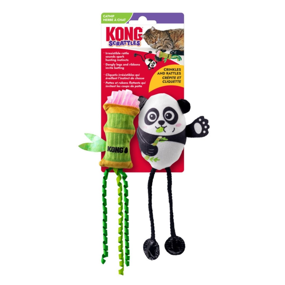 KONG Scrattles Cat Toy Panda, 1ea/2 pk - Pets Perfect