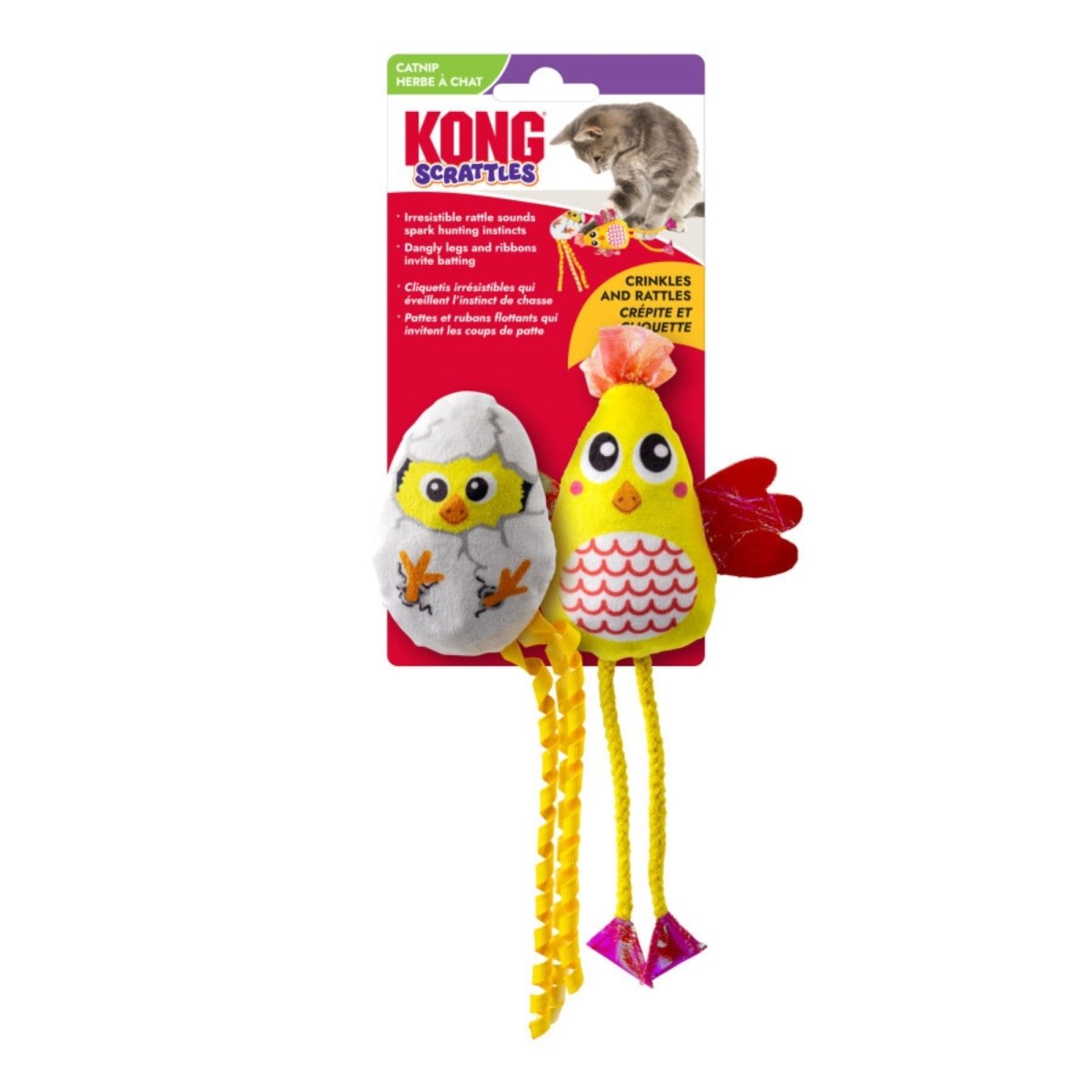 KONG Scrattles Cat Toy Chicken, 1ea/2 pk - Pets Perfect