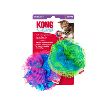 KONG Crackles Fluff Balls Cat Toy Assorted 2pk