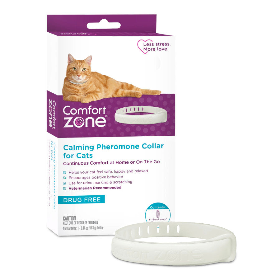 Comfort Zone Comfort Zone Cat Calming Cat Collar White, Single pk