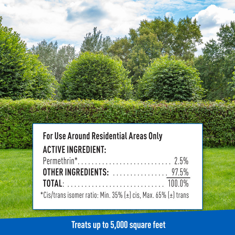 Lawn and hedge background behind the active ingredient percentage panel