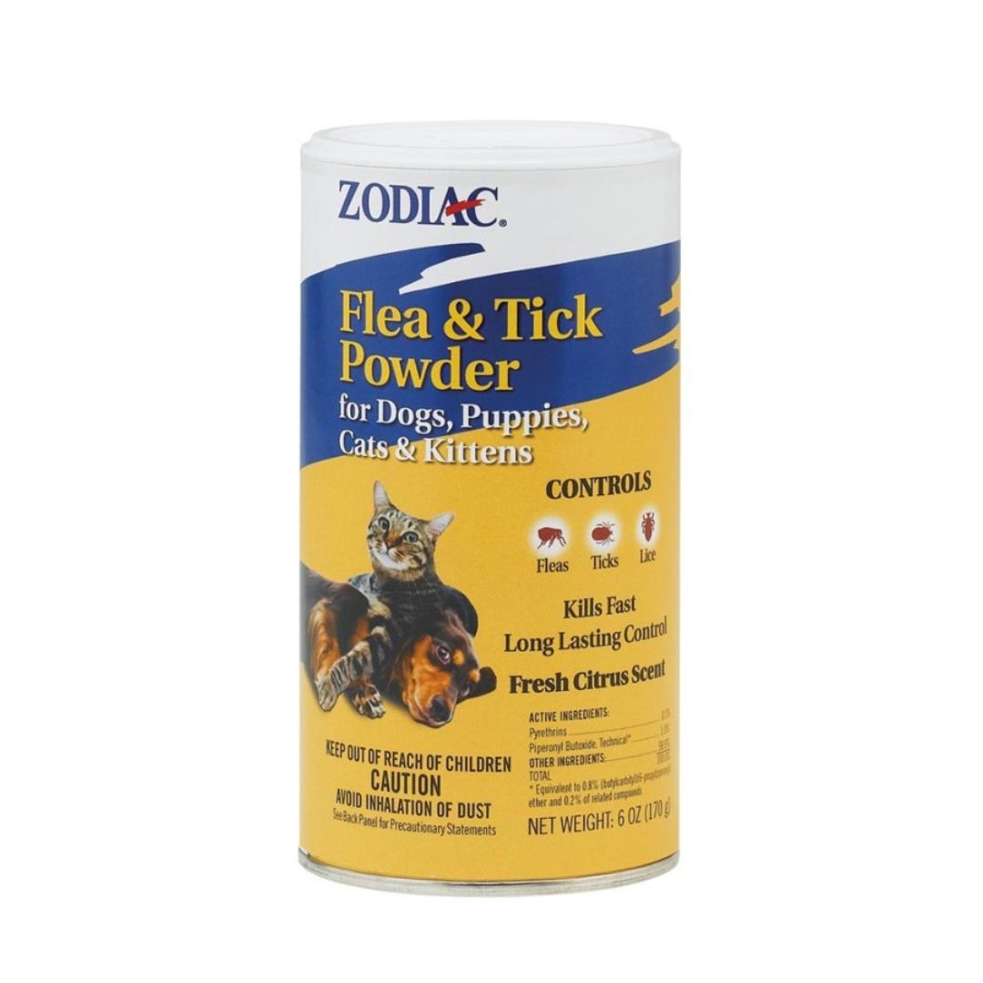 Zodiac Flea and Tick Powder for Dogs and Cats, 6 oz