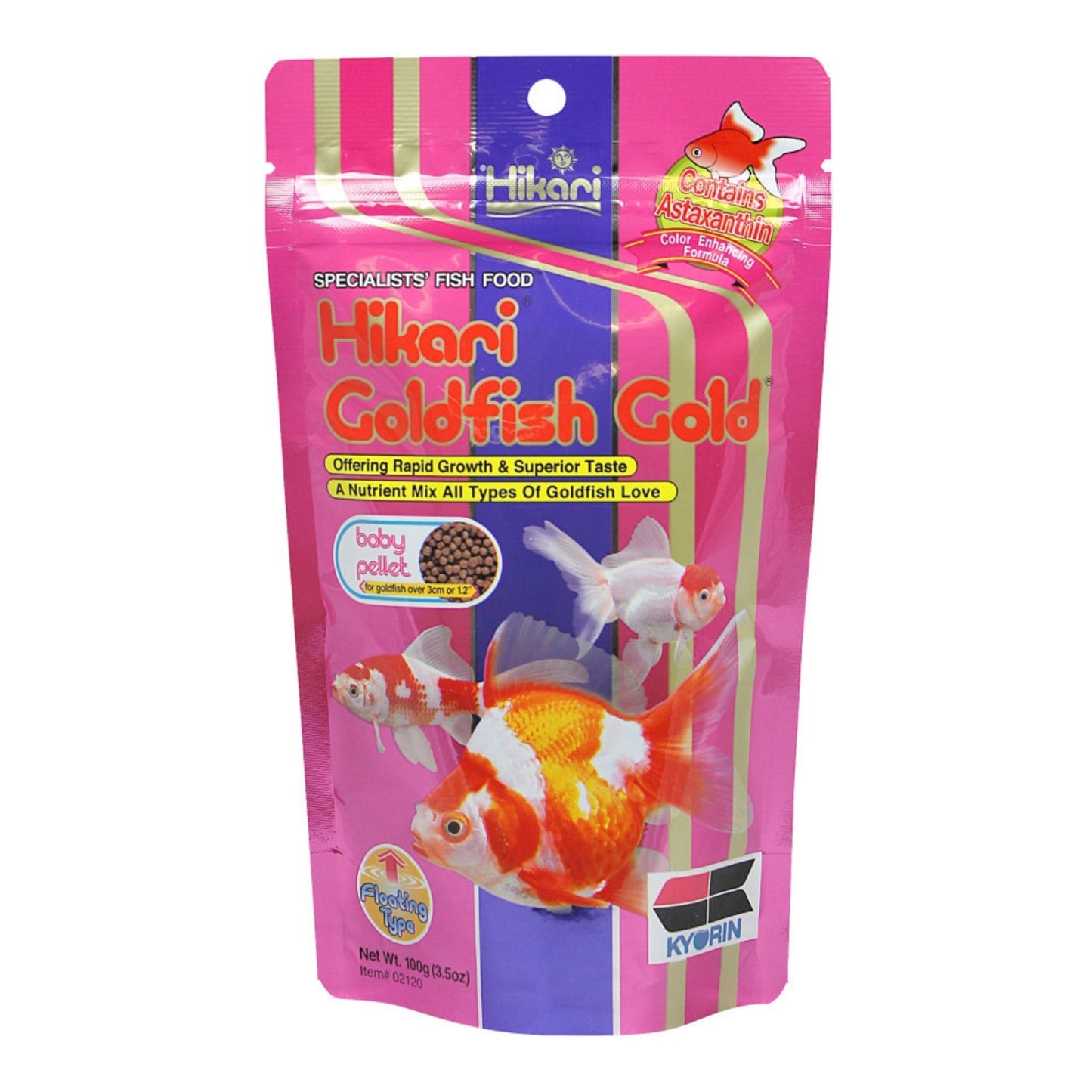 Hikari USA Goldfish Gold Pellets Fish Food 3.5 oz, Baby