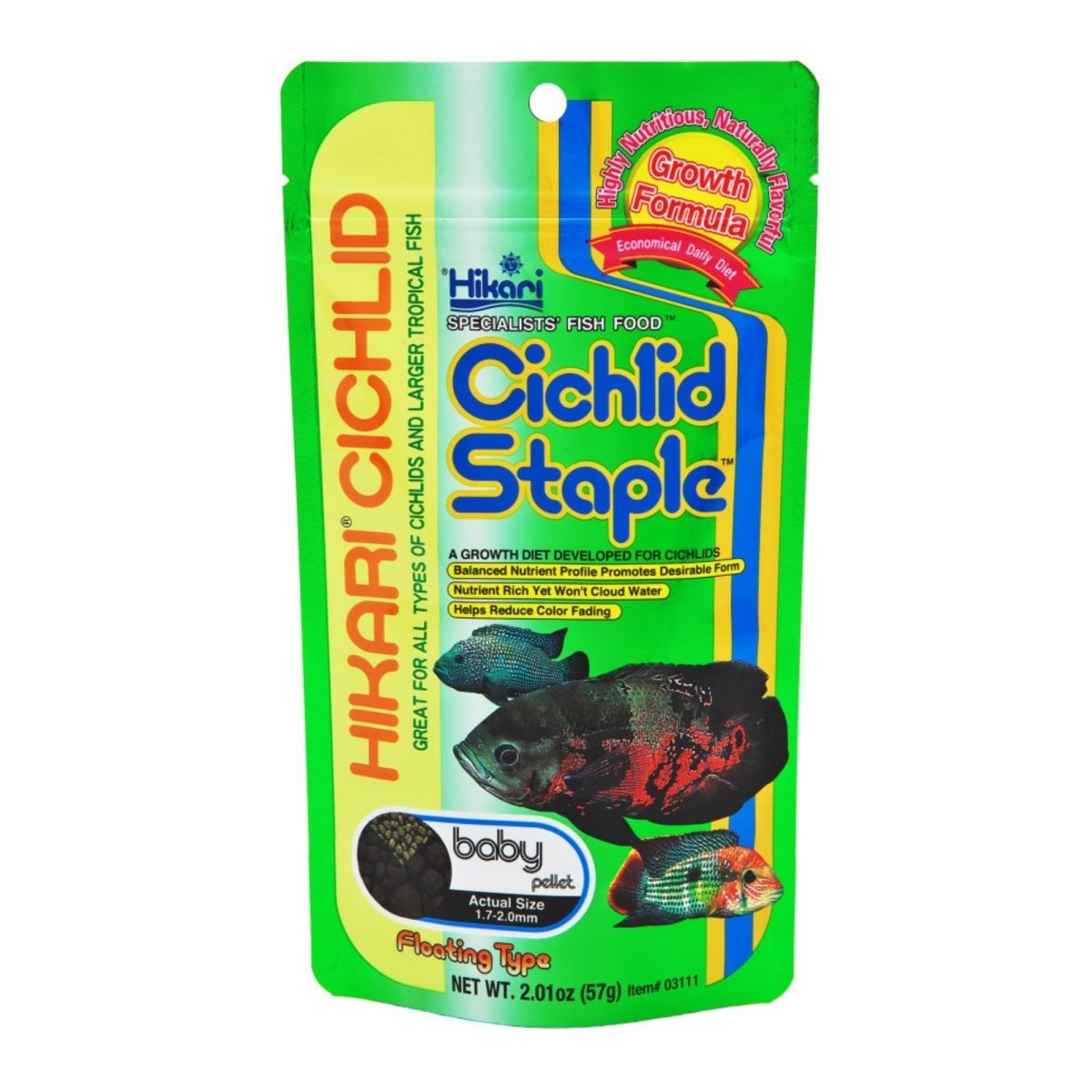Hikari USA Cichlid Staple Baby Pellets Fish Food 1ea/2 oz, Baby - Pets Perfect