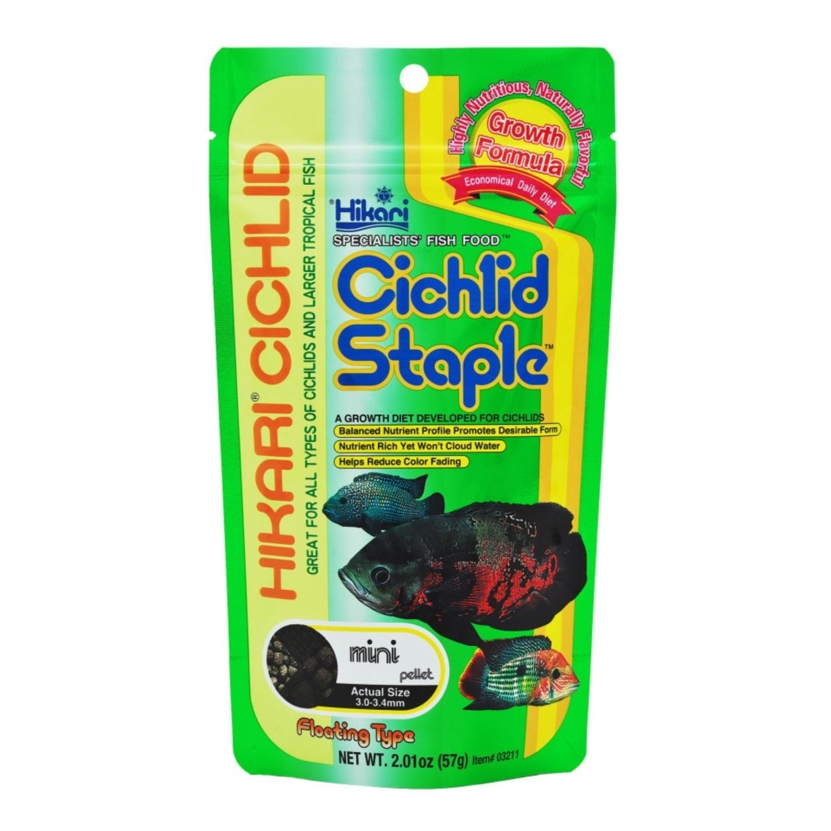 Hikari USA Cichlid Staple Pellets Fish Food 1ea/2 oz, Mini - Pets Perfect