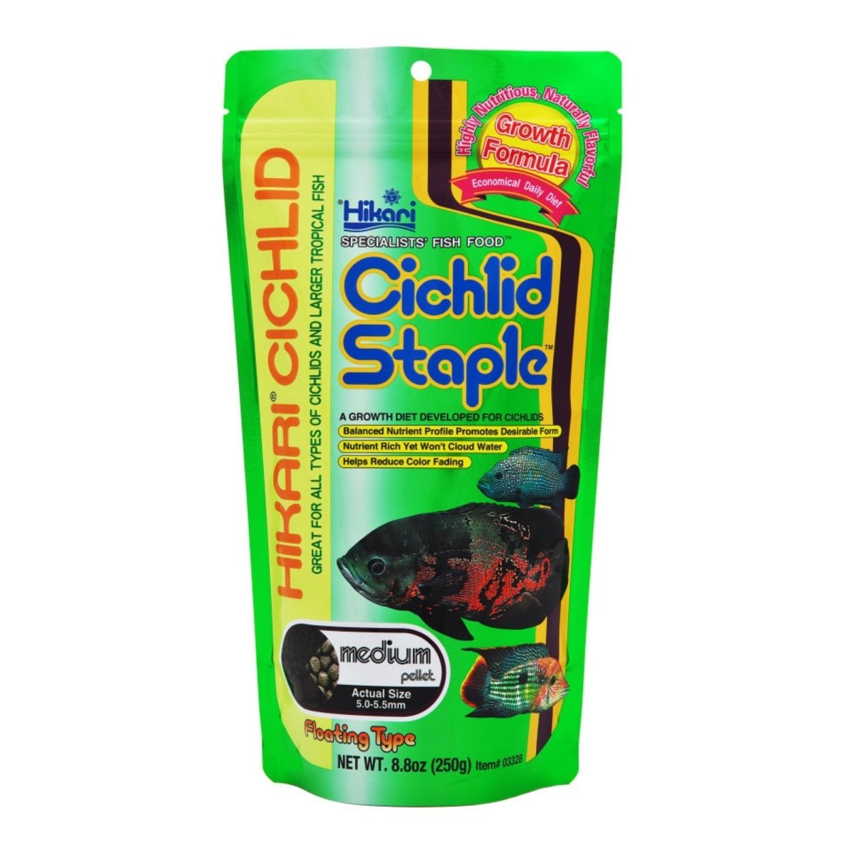 Hikari USA Cichlid Staple Pellets Fish Food 1ea/8.8 oz, MD - Pets Perfect