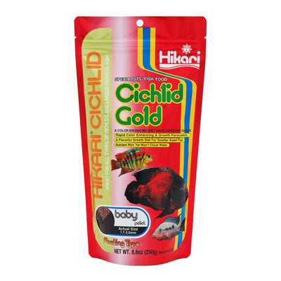 Hikari USA Cichlid Gold Baby Pellets Fish Food 1ea/8.8 oz, Baby