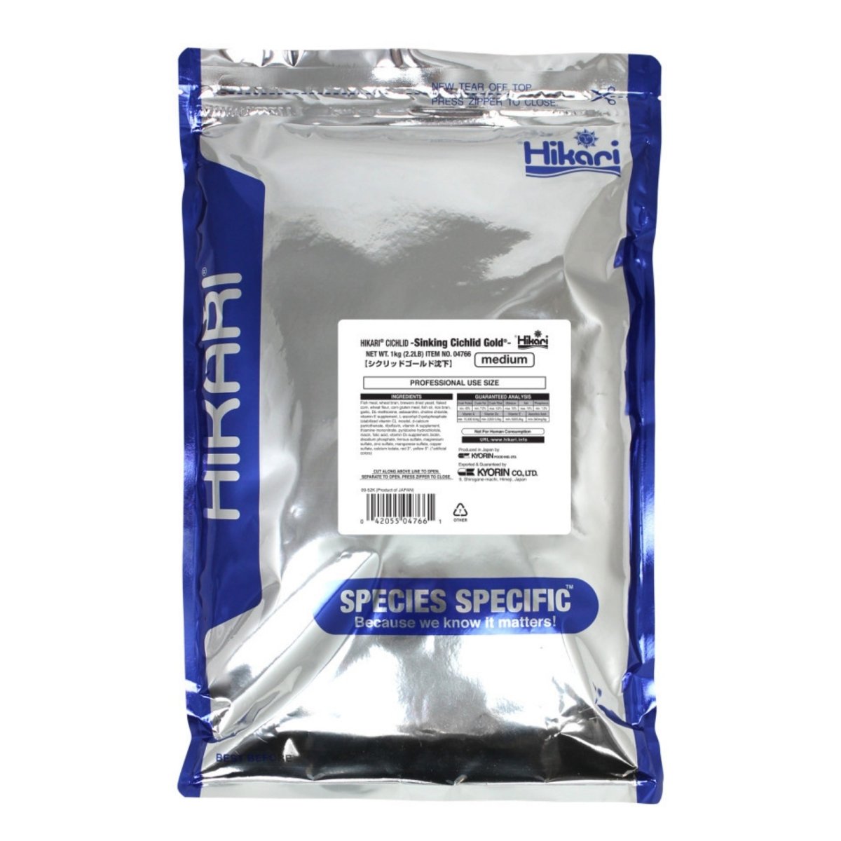 Hikari USA Cichlid Gold Sinking Pellets Fish Food 1ea/2.2 lb, MD - Pets Perfect