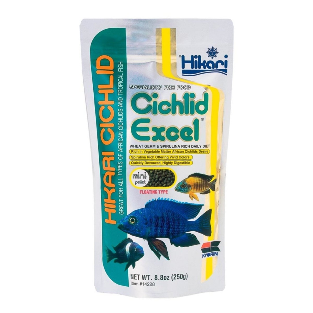 Hikari USA Cichlid Excel Pellets Fish Food 1ea/8.8 oz, Mini - Pets Perfect