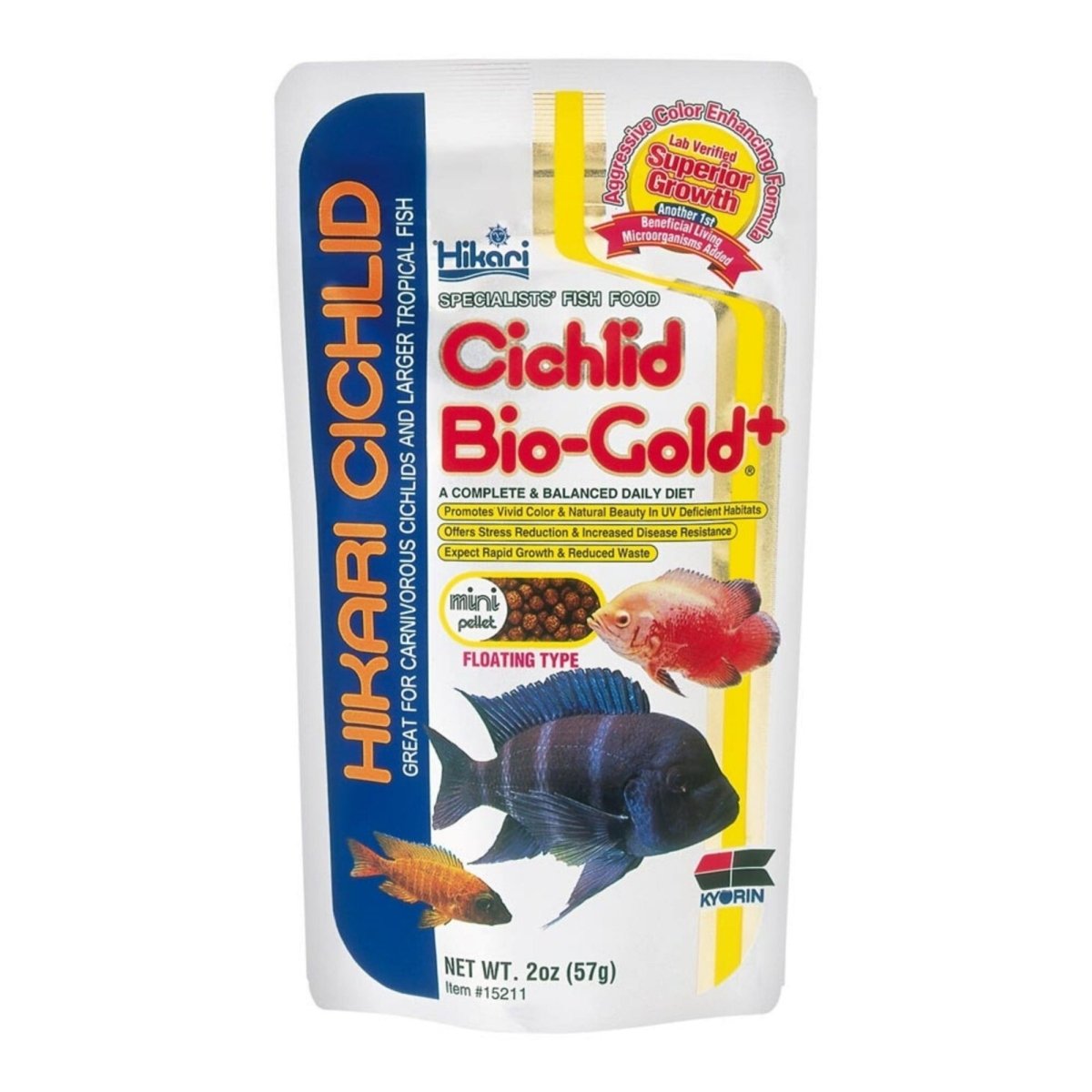 Hikari USA Cichlid BioGold Pellet Fish Food 1ea/2 oz, Mini - Pets Perfect