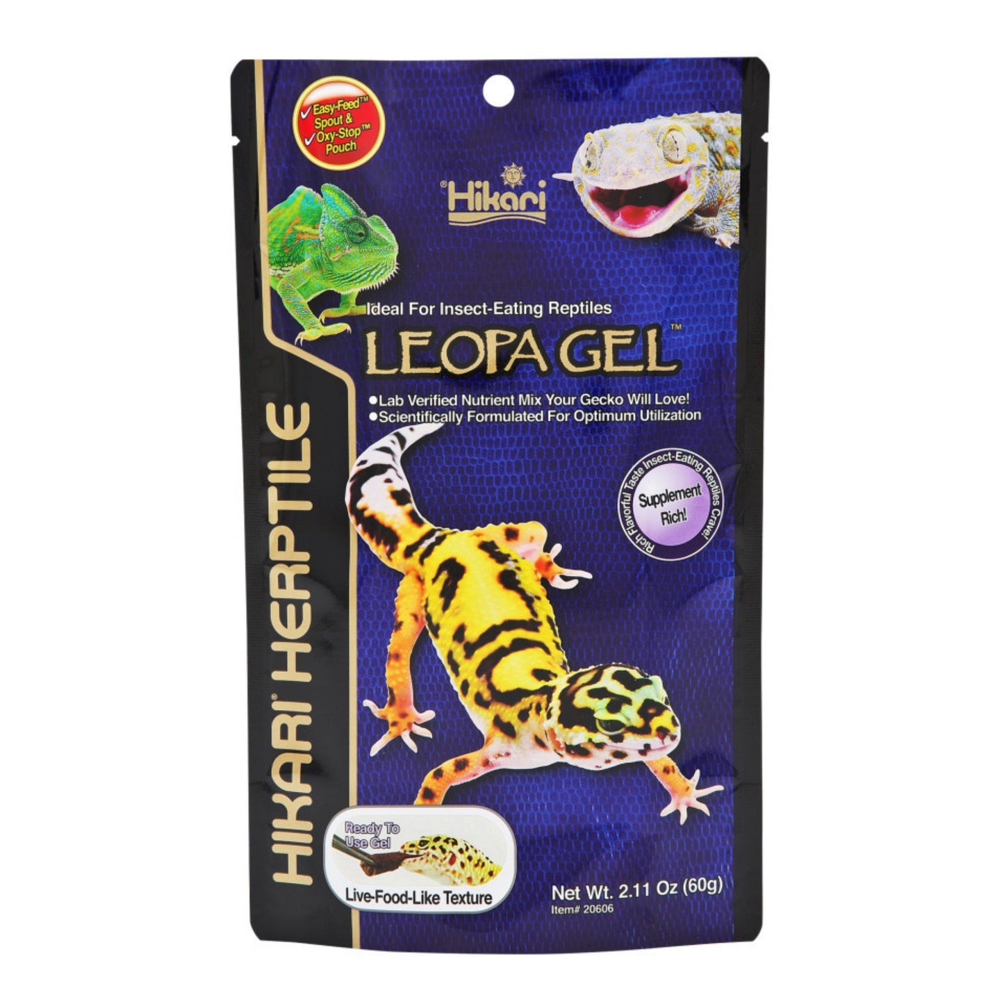 Hikari Herptile LeopaGel Ready-to-Use Reptile Food for Leopard Geckos, 2.11 oz
