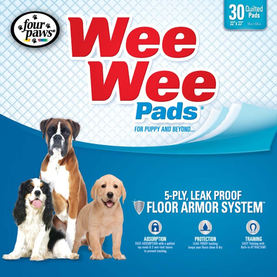 Four Paws Four Paws Wee-Wee Superior Performance Dog Pee Pads, 22 in x 23 in, 30 ct