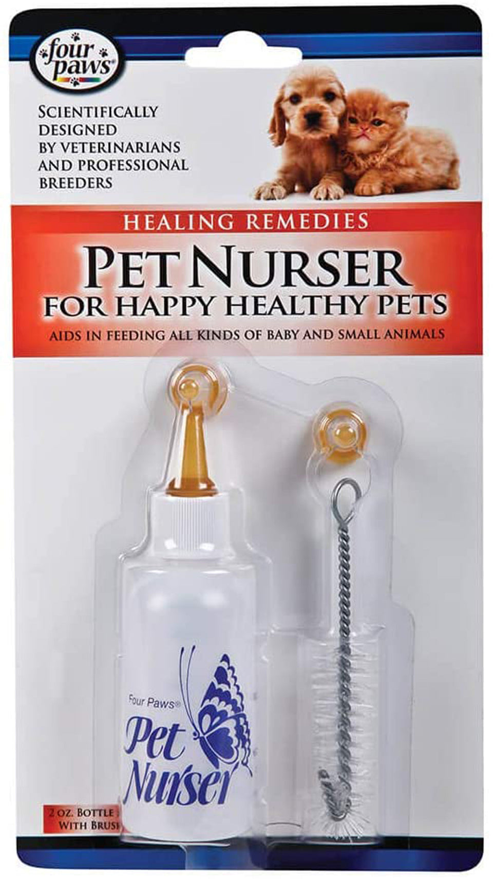 Four Paws Pet Nursing Kit Bottle and Brush 2 oz