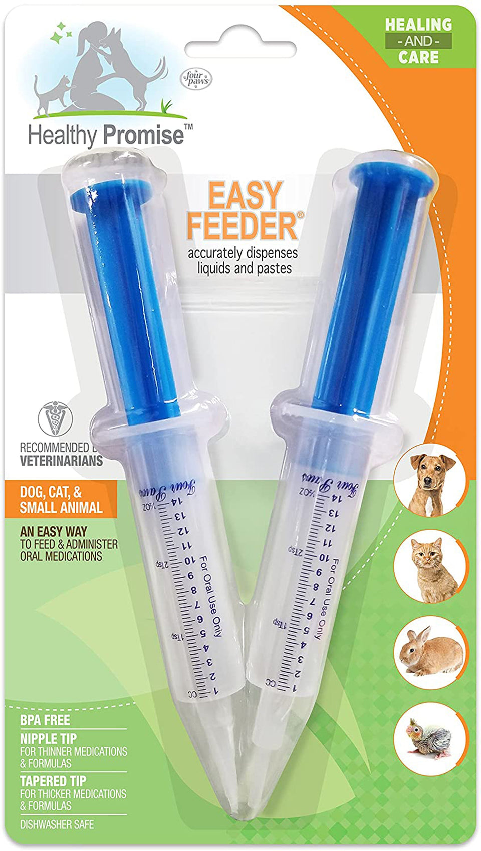 Four Paws Healthy Promise Easy Feeder Pet Feeding Syringe 2 ct