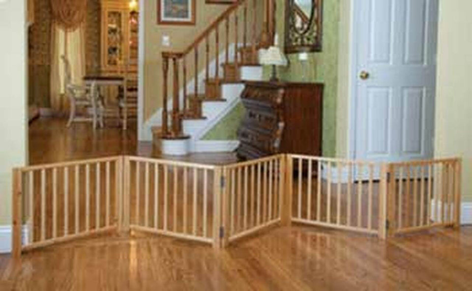 Four Paws Expandable Dog Gate, Wood Gate for Dogs 48-1-10 in W x 17 in