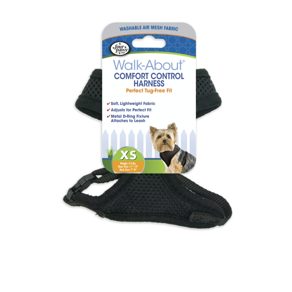Four Paws Comfort Control Dog Harness Black Extra Small