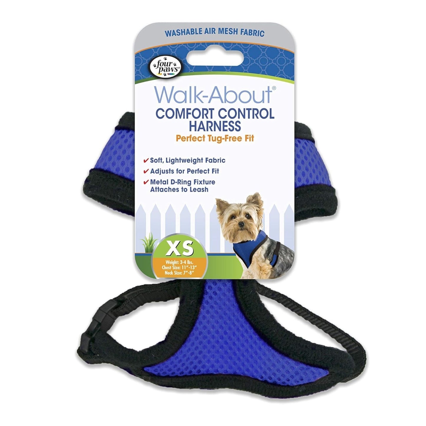 Four Paws Comfort Control Dog Harness Blue Extra Small