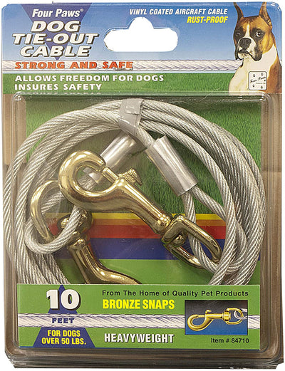 Four Paws Heavy Weight Dog Tie-Out Cable, Silver, 10 ft